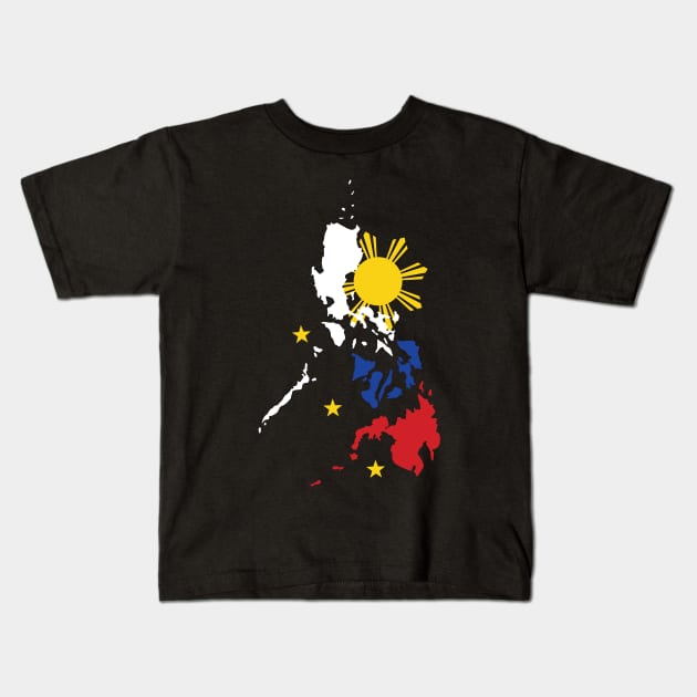 Philippine Flag Pilipinas Map Pinoy Pride Filipino American Patriot Love Design Gift Idea Kids T-Shirt by c1337s